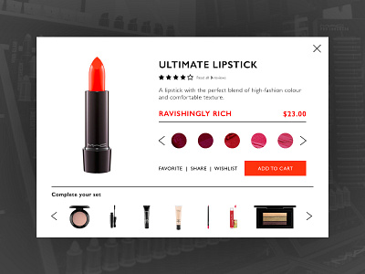 Day 002 - Product Card card element interface lipstick mac make up product card red ui