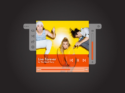 Day 005 - Music Player clean design music orange player ui