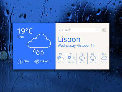 Day 010 - Weather Widget blue design lisbon rain ui weather widget