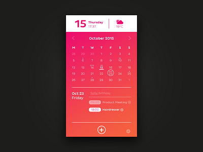 Day 011 - Calendar Card agenda calendar card day design planner ui