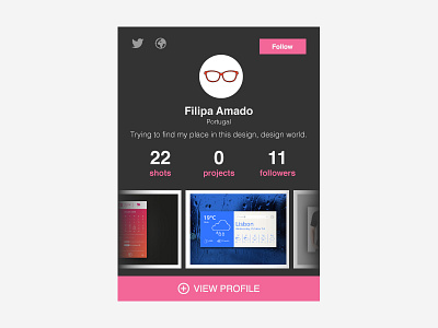 Day 019 - Dribbble Profile Card