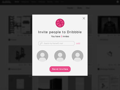 Day 021 - Dribbble Invitation Modal