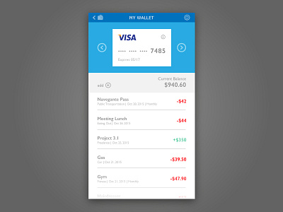 Day 023 - Wallet - My Expenses 100 23 app daily ui mobile money my expenses wallet