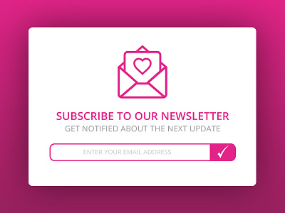 Day 024 - Newsletter Subscription Card 24 daily ui envelope letter newsletter subscription card pop up subscribe