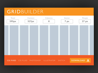 Day 030 - Grid Builder base css design filter grid builder orange sort split ui