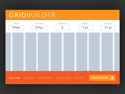 Day 030 - Grid Builder base css design filter grid builder orange sort split ui