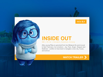 Day 049 - Movie Card 48 animation children disney flat inside out movie card pixer ui