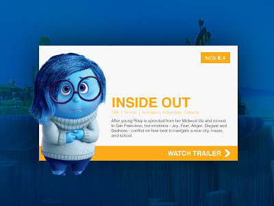 Day 049 - Movie Card 48 animation children disney flat inside out movie card pixer ui