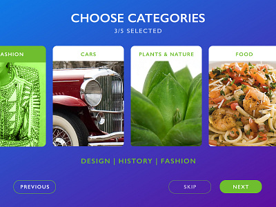 Day 077 - Choose Category app categories choose category design menu pinterest selected ui