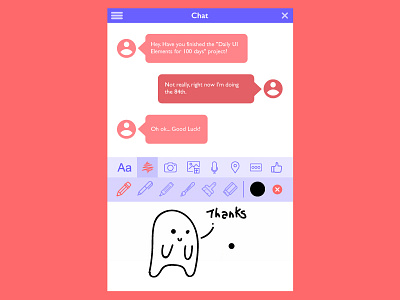 Day 084 - Doodle Message daily ui doodle message user interface