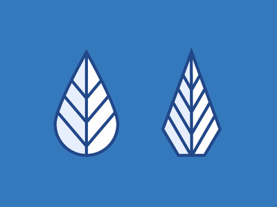 Leaf or Spear? blue contrast icon leaf spear