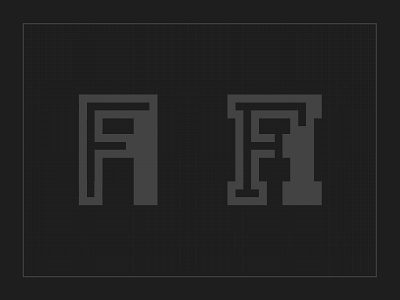 F+A lettering logo monogram negative space typography