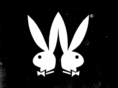 Type Fight! Play! black and white drop cap play playboy rabbit w