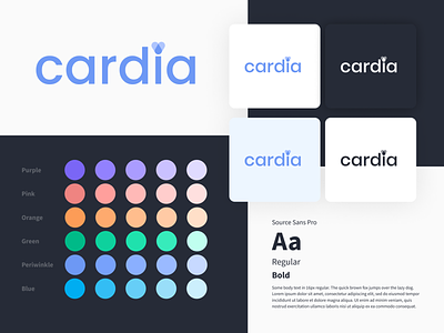 cardia.ai - design elements branding color palette color scheme colorful design elements logo mobile app typography
