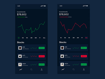 Stock Market App adobe xd design ios ios app ios app design productdesign stock market ui uiux ux