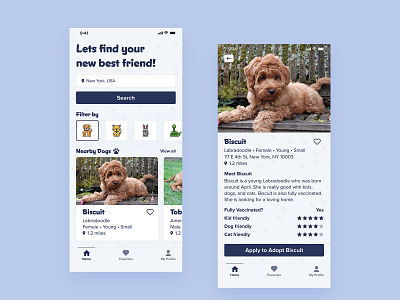 Adopting App UI adopt adoptapet biscuit ios ui uidesign uidesigns uiux ux ux design uxui