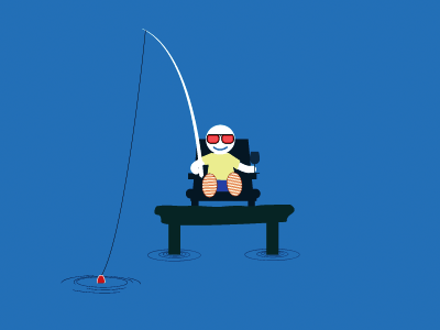 Fishing time animation illustration