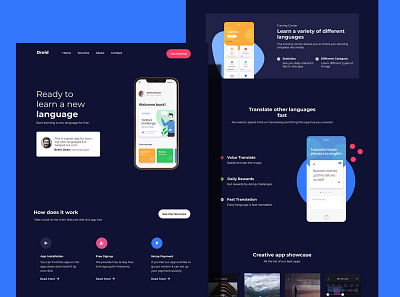 App landing page - Dorid branding mockups ui ui design uiux web design web development