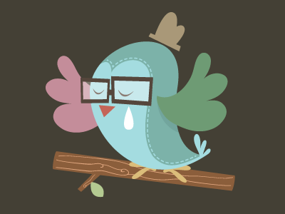 Poor desaturated bird cartoon vector