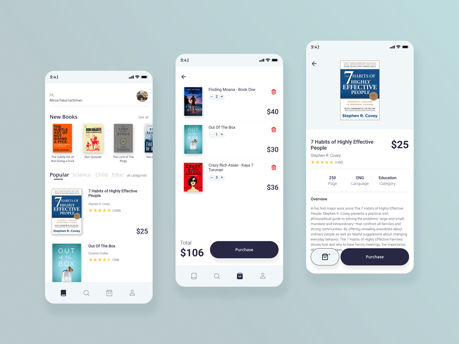 Book App Design Mobile UI by Mirza Faturrachman on Dribbble