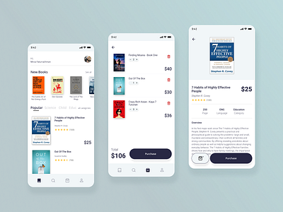 Book App Design - Mobile UI app design book books dashboad mobile mobile app mobile ui