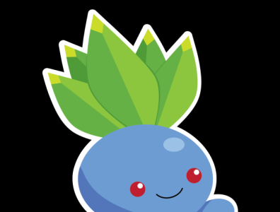 oddish flat illustration illustrator minimal pokemon vector