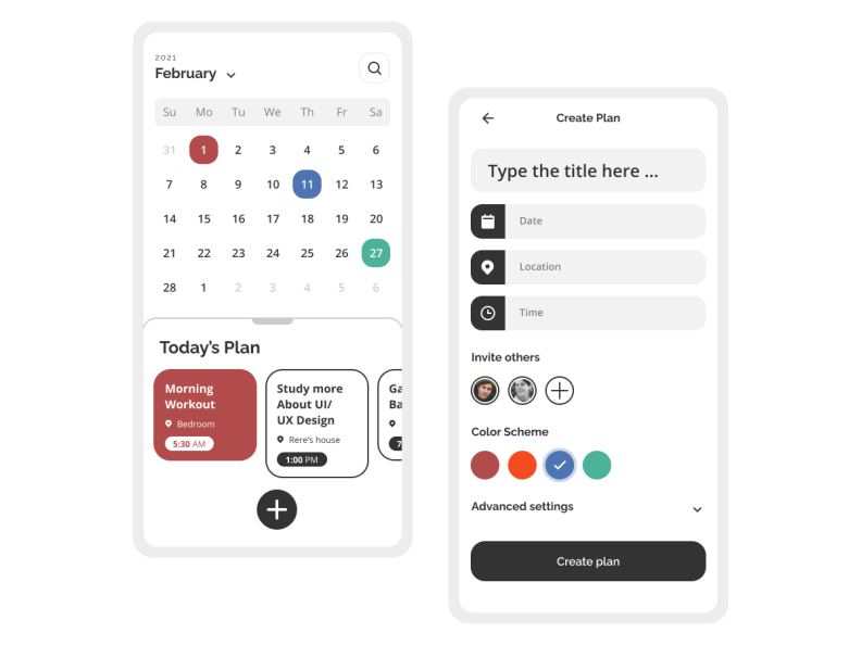 Calendar Planner App by Rifqiandi on Dribbble
