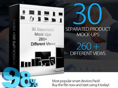 30 Smart Screen Device Mock Ups with 260+ Views - 98% Discount!
