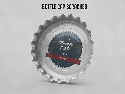 Bottle Cap Scrached MockUp aluminum aluminum cap beer beer cap beverage beverage cap blank bottle bottle cap cap cap mock up cap mockup