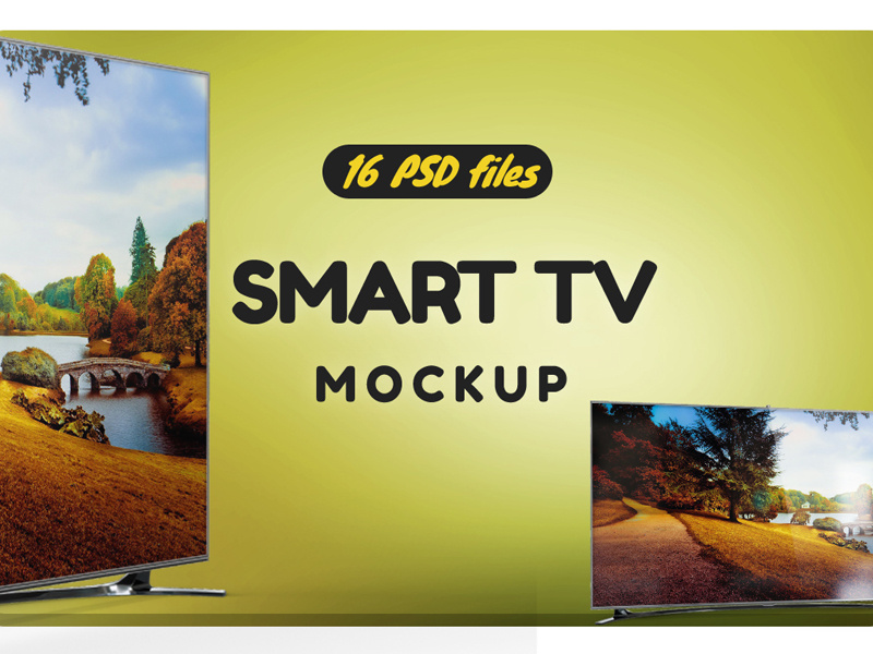 Smart TV Mockup led display led lcd hd full hd display design curved tv clean cinema