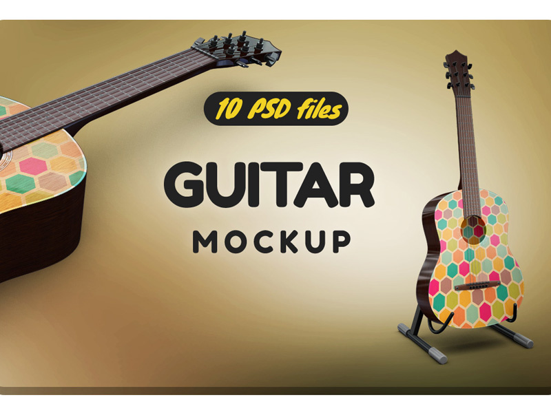 Download Guitar Mockup by Pixelmockup on Dribbble