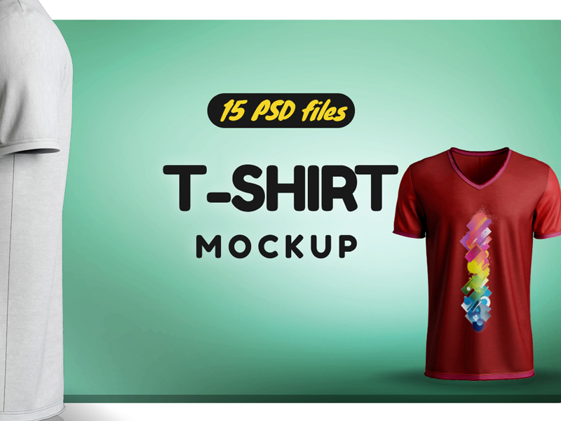 V-neck T-shirt Mockup by Pixelmockup on Dribbble