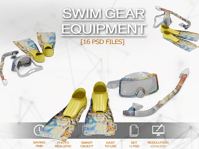 Swim Gear Equipment Mockup by Pixelmockup on Dribbble