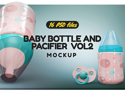 Baby Bottle and Pacifier Vol.2 Mockup baby baby bottle baby bottle mockup baby pacifier mockup bottle drink dummy meal milk pacifier mockup