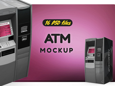 ATM Mockup 3d atm atm mockup automatic bancomat bancomat mockup bank bank mockup banking business card cash