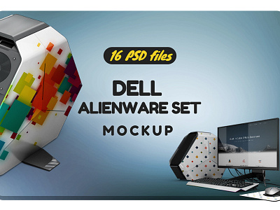 Dell Alienware Set Mockup computer computer mockup computer set computer set mockup dell dell alienware set dell mockup
