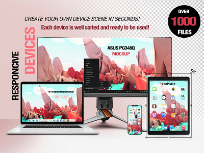 The Unlimited Devices Mock Up Pack apple devices mock up mock ups mockup mockups responsive showcase