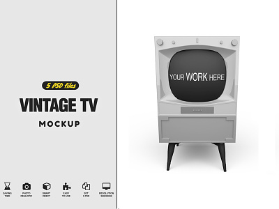 VInatage TV Mockup 3d modeling 3d render advertising (interest) graphicrivers television mockup tv mockup vintage vintage tv mockup