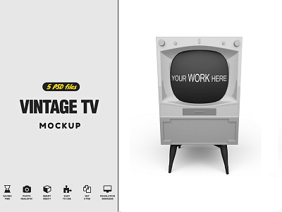 VInatage TV Mockup