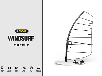 Windsurf Mockup mockup sport mockups swimmer swimming template mockups wake mockups wave mockups windsurfing mockups