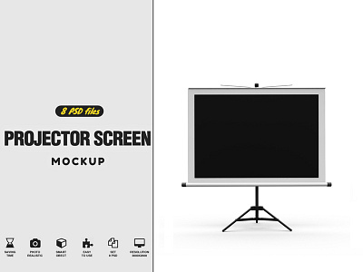 Projector Screen Mockup 3d background banner church cinema 4d close up high resolution home theater lighting