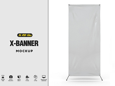 X-Banner Mockup advert mock up advertising psd mock up banner mock up billboard mock up branding mock up event branding mock up