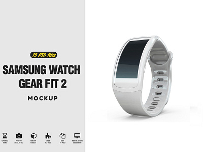 Samsung Watch Gear Fit 2 Mockup app application button cloud computing creative display gadget mockups garhernan