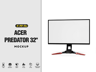 Acer Predator 32" Mockup 34inch computer acer mockup acer predator 32 inch mockup monitor mockup predator mockup