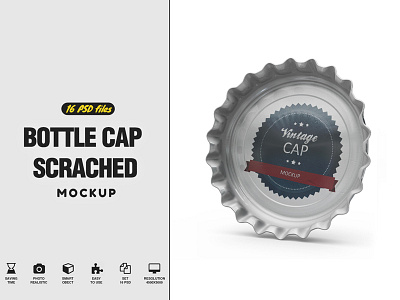 Cap Scrached 3d alcohol aluminum beer beer cap beverage bottle bottle cap branding cap