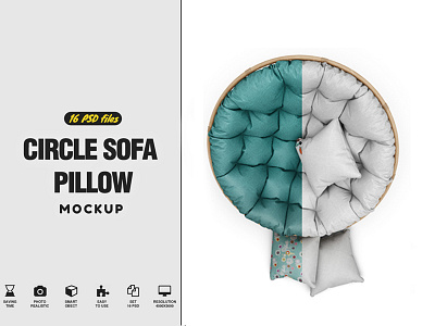 Circle Sofa Pillow Mockup