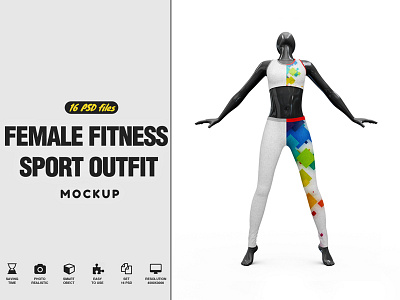 Female  Sport Outfit Mockup