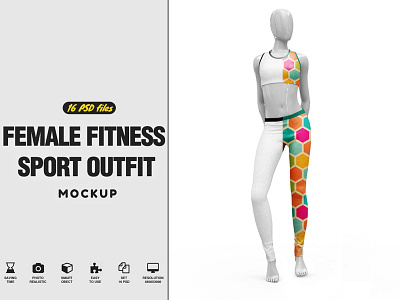Female Sport Outfit Mockup apparel mockup blank mockup branding mockup casual mockup cloth mockup clothing mockup