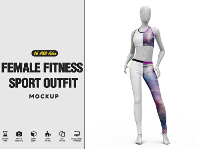 Female  Sport Outfit Mockup