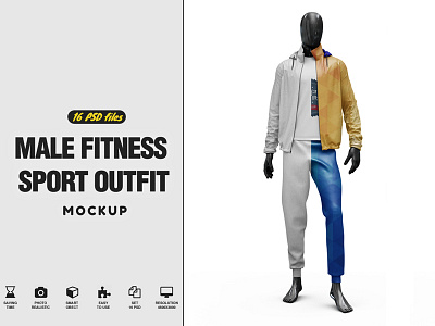 Male Sport Outfit Mockup apparel mockup blank mockup branding mockup casual mockup cloth mockup clothing mockup fashion mockup